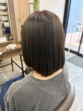バセット バイ アルター 鎌取店(basset by aL-ter) ミルクティーブロンド/ダークブルー/デジタルパーマ/鎌取