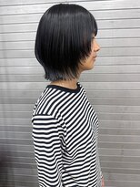 ロックス バイ マグ 松本(rocks BY MAG) ブリーチなしカラー◎ブルーブラック×透明感艶髪レイヤーボブ
