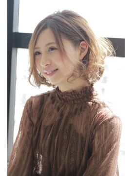 サイン ヘア イノベーション(sign HAIR INNOVATION) 大人かわいい小顔ひし形ショートボブ＃前髪
