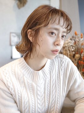 エムスラッシュ みなとみらい馬車道店(M SLASH) オン眉/シースルー前髪/外ハネ/無造作ボブ