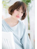 ヘアアンドビューティー ミック(Hair & Beauty miq)&nbsp;斜めバングｘニュアンスカラーゆるふわくせ毛風ミニボブa1