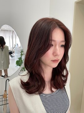 ジーナ セントラル銀座(Zina) くびレイヤー＊テラコッタ＊センター分け【ZinaCENTRAL】