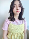 オリーブベージュショートミニボブグレージュブリーチレイヤー