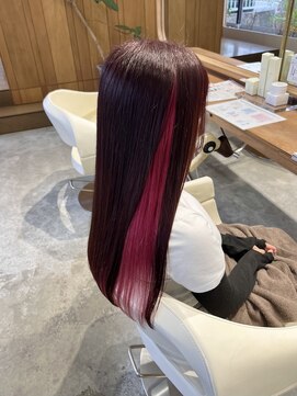 フラム(fulam) レッドブラウン×インナーカラーローズ