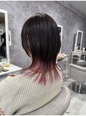 インナーカラー×外ハネウルフ/外ハネスタイル