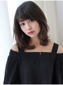 ミニウルフホワイトグレージュデジタルパーマチェリーブラウン