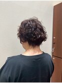 ニュアンスパーマウェーブショート＊マロンベージュ＊40代