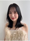 美髪レイヤーカットオリーブグレージュグレージュカラー顔まわり