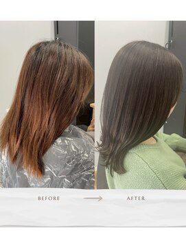 美髪カラー×アッシュベージュ