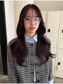 ハイライトクラゲヘアミニボブ成人式パーマミディアム裾カラー