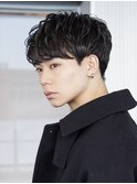 ダークアッシュ ニュアンスパーマ ショート