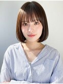 ふんわり丸みボブ透明感アッシュグレージュナチュラル春カラー