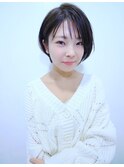【morio池袋】大人かわいい可愛い前下がり黒髪ショート♪