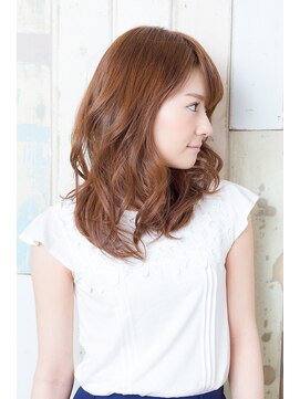 アリエス Aries 上赤江店 30代40代50/☆ゆるふわウェーブ/ミディ/ベージュピンク