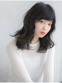 シースルーバング ブルーブラック