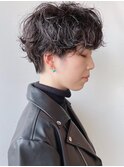 【morio 原宿】黒髪マッシュ　リアルパーマ　グレージュ