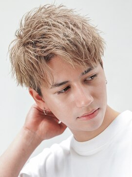 メンズヘアセンス 渋谷(MEN'S HAIR SENSE) 【SENSE original】アップバングショート ハイトーンカラー