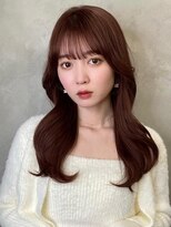 グロー 大宮(GLROW)&nbsp;ブリーチなしチョコレート色×前髪/顔周り×韓国ロング[大宮]