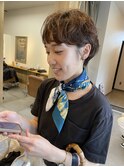 ショートボブパーマ20代30代40代イヤリングカラー大人可愛い