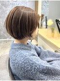 丸みショート/ベージュブラウン