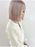 ぱつっとボブ×ホワイトピンク◯