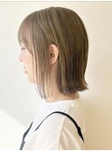 【morio松戸　アイダ】ミルクティーベージュ切りっぱなしボブ