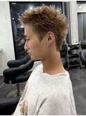 スパイキーショート/ブラウンベージュ/ブリーチカラー/渋谷