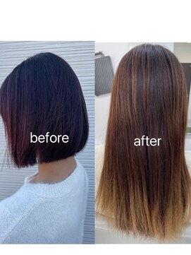 グラム 岡崎北店(gram) ルビーカラーの切りっぱなしボブ