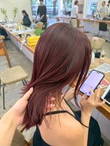 キサイ バズ(kisai BUZZ)&nbsp;ブリーチなしダブルカラー/ブラウンレッド/切りっぱなしロング