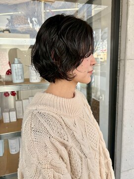ロマーリ 岡山店(LOMARLIE) コンパクトショート30代40代50代レイヤーパーマ黒髪パーマ