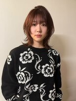 ノラ シブヤ(NORA)&nbsp;ミディアムレイヤー 顔周りレイヤー 暖色カラー ハッシュカット