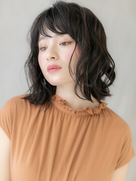 モッズヘア 越谷(mod's hair) 黒髪ダークアッシュウェットヘア小顔くびれボブX越谷30代40代
