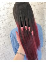 アジールヘア 所沢プロペ通り店(agir hair)&nbsp;ビビットレッドグラデーション【所沢/カラーバター/ブリーチ】