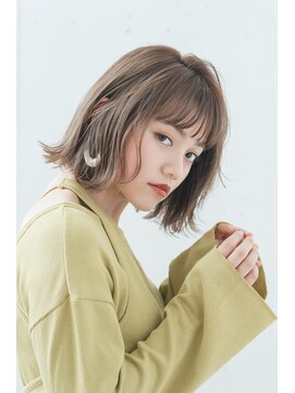 ビーチ(BEACH) 外ハネアンニュイワンレンボブ透け感ショコラベージュ