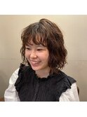 広瀬すず風パーマ×ブラントボブ