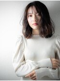 セクションカラー大人可愛いくせ毛風ボブディy志木20代30代40代