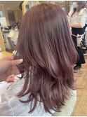 ピンクラベンダーで透明感のあるピンクヘアに♪
