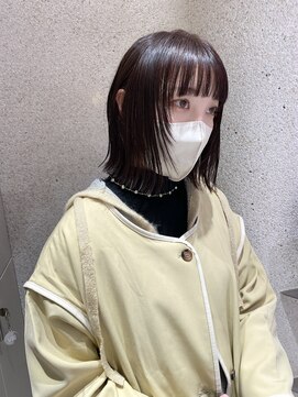 マイル 渋谷(mile) 顔まわりカット×ボルドーカラー