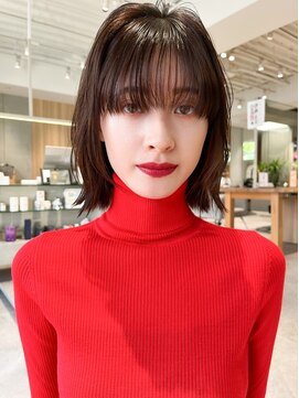 ミンクス 原宿店(MINX) medium前髪ピンクベージュインナーグレージュマチルダボブ