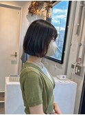 オリーブベージュ/ショートボブ[表参道/ブリーチ/ハイライト]Mai