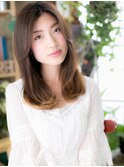 センターパート小顔前下がりエアストレートc5川口20代30代40代