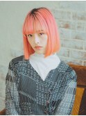 切りっぱなしハイトーンボブ