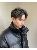 メンズハイライト×ショートセンターパート