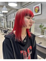 テトヘアー(teto hair)&nbsp;レッドカラー デザインカラー ルーツカラー