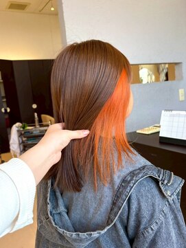 ヘアショップエヌアンドエー 久喜 栗橋店(hairshop N&A) 差し色オレンジでつくる脱マンネリスタイル/インナーカラー