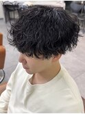 京都メンズマッシュ波巻きパーマツイスパメンズパーマ刈り上げ