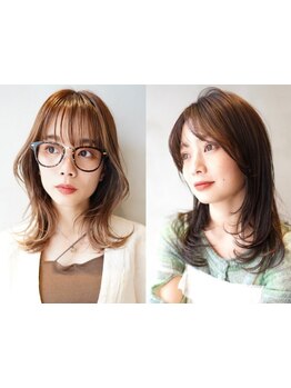 柔らかく流れる顔周りと流行りのレイヤーカットで＜立体感と＆動き＞のある最旬ヘアに！