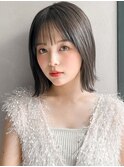 似合わせカットレイヤーカット斜めバングくびれヘアうるツヤ