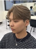 韓国ショート/ショートセンターパート/ミルクティーベージュ