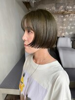 ステップボーンカットオオサカ(STEP BONE CUT OSAKA Via TICK-TOCK) 【ステップボーンカット】モスグリーンボブ